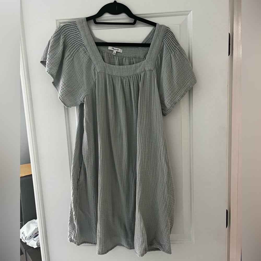 Madewell light blue grey dress, size M